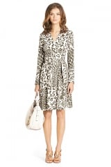 Leopard print wrap dress at DVF