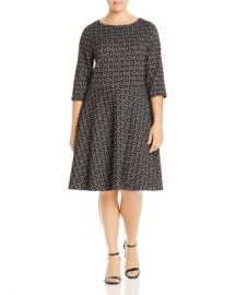 Leota Plus Geometric Jacquard Fit-and-Flare Dress Women -  Plus - Bloomingdale s at Bloomingdales