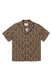 Les Deux Hendrix Ornament Print Lyocell Blend Camp Shirt at Nordstrom