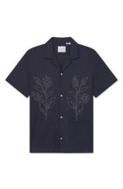 Les Deux Kingsley Embroidered Camp Shirt at Nordstrom