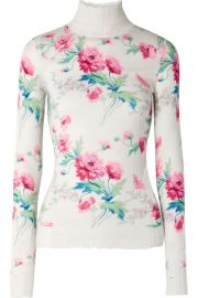 Les R  veries - Distressed floral-print cashmere turtleneck sweater at Net A Porter