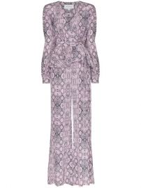 Les Reveries Snake Print Silk Jumpsuit - Farfetch at Farfetch