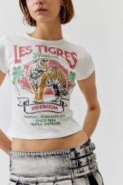 Les Tigres Graphic Fitted Baby Tee at Urban Outfitters
