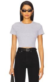 Leset Kelly Crop Slim Fit Tee In Heather Grey at Revolve