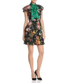 Lessie Tiered Floral Tie-Neck Dress by Alice + Olivia at Bloomingdales