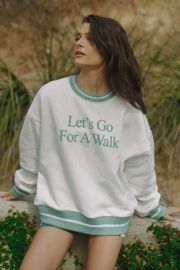 Lets Go For A Walk Oversized Sweatshirt Sage Yellow The Label at Yellow The Label