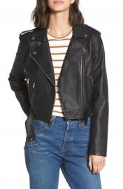 Levi  x27 s   Faux Leather Fashion Belted Moto Jacket at Nordstrom