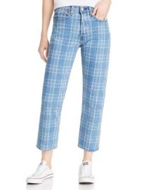 Levi  x27 s Wedgie Cropped Straight Plaid Jeans in Jive Chill Women - Bloomingdale s at Bloomingdales