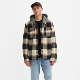 Levi s Plaid Sherpa Lined Hoodie Jacket at Levis