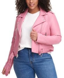 Levi s Trendy Plus Size  Faux-Leather Belted Moto Jacket   Reviews - Coats - Plus Sizes - Macy s at Macys