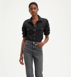 Levis Essential Western Denim Shirt in Black at Levis