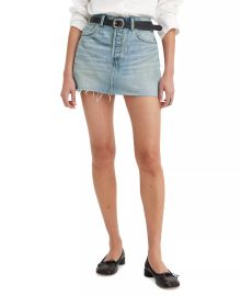 Levis Icon Mid Rise Raw Hem Denim Micro Mini Skirt at Macys