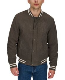 Levis Mens Faux-Suede Varsity-Stripe Bomber Jacket - Macys at Macys