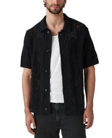Levis Mens Straight-Fit Pointelle Crochet Button-Down Camp Shirt - Macys at Macys
