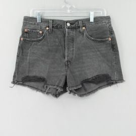 Levis Premium 501 Cut Off Shorts Women 29 Gray Button Fly High Rise Distressed eBay at eBay