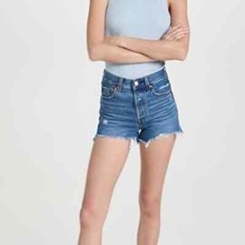 Levis Womens denim shorts high waist distressed raw hem Size 25 eBay at eBay
