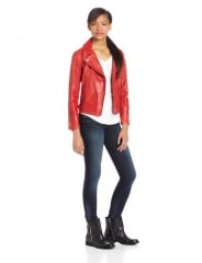 Levis red leather trucker jacket at Amazon