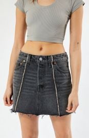 Levix27s Black Recrafted Icon Denim Mini Skirt PacSun at PacSun