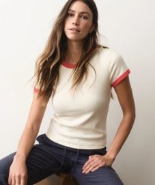 Lexi Rib Ringer Tee Marine Layer at Marine Layer