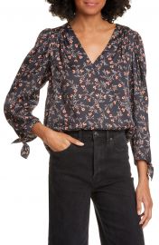 Lia Floral Silk Blend Top at Nordstrom