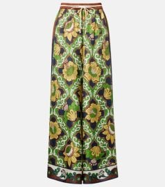 Liana printed silk satin palazzo pants at Mytheresa