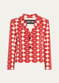 Libertine French Kissing In The USA Printed Wool Short Blazer - at Bergdorf Goodman