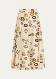 Libertine Ivory Lovers Eyes Tulip Midi Skirt at Bergdorf Goodman