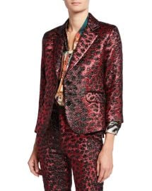 Libertine Metallic Cat Glittery Cheetah Print Blazer at Neiman Marcus