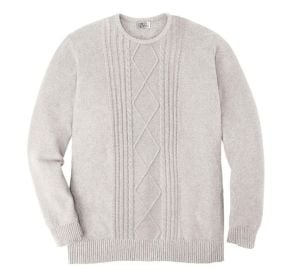 Liberty Blues Menx27s Big amp Tall Crewneck Cable Knit Sweater - Big - 3xl Heather Slate Gray Target at Target