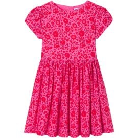 Liberty Fabric Gathered Waist Dress Pink amp Red - Jacadi Paris Dresses Maisonette at Maisonette