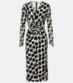 Libra printed gathered midi dress at Mytheresa