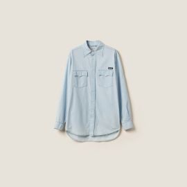 Light Blue Chambray Shirt Miu Miu at Miu Miu