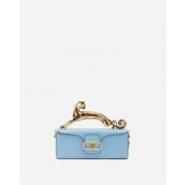 Light Blue Pencil Cat Bag in Shiny Calfskin Leather and Rhinestones  Lanvin at Lanvin