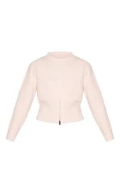 Light Grey Cinched Waist Zip Hem Knitted Jumper at Pretty Little Thing