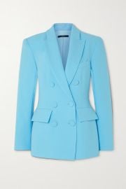 Light blue Landon double-breasted crepe blazer ALEX PERRY NET-A-PORTER at Net a Porter