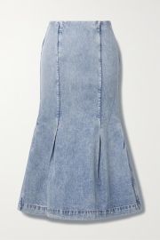 Light denim Levine denim midi skirt KHAITE NET-A-PORTER at Net a Porter