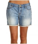 Light denim shorts by Mek Denim at 6pm