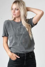 Lightning Bolt Destructed Tee by Lulu Simon at Lulu Simon Studio