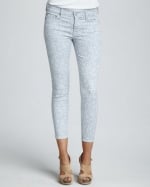 Lightwash printed jeans like Carries at Neiman Marcus