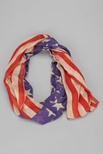 Lightweight Stars and Stripes Scarf at Urban Outfitters