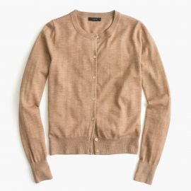 Lightweight wool Jackie cardigan sweater in hthr saddle at J. Crew