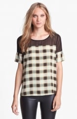 Like Mynded Chiffon Yoke Plaid Top at Nordstrom