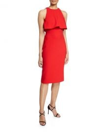 Likely Shayna Ruffle Bodice Overlay Dress at Neiman Marcus