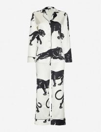 Lila Panther-Print Silk Pyjamas by Olivia Von Halle at Selfridges