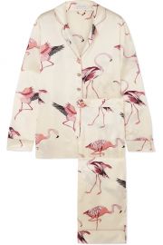 Lila Printed Silk-Satin Pajama Set by Olivia von Halle at Net A Porter