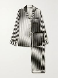 Lila striped silk-satin pajama set at Net a Porter