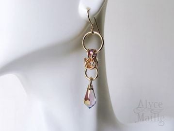 Lilac Crystal 14kt Gold Filled Earrings at Etsy