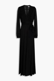 Lilac Satin And Chiffon Maxi Dress at The Outnet