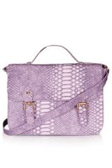 Lilac Snake Satchel at Topshop