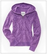 Lilac floral lace hoodie at Aeropostale at Aeropostale